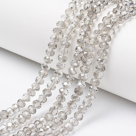 Electroplate Transparent Glass Beads Strands EGLA-A034-T8mm-E15-1