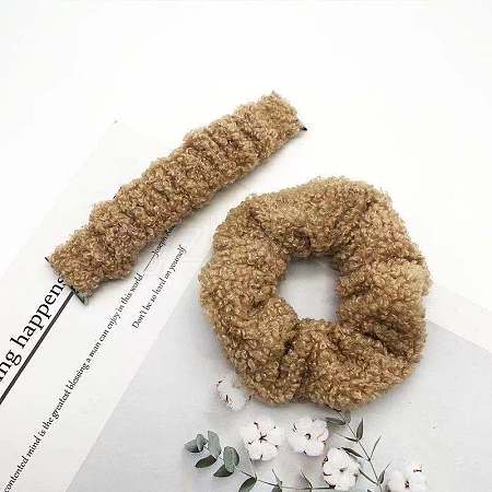 Plush Hairband and Watch Band For iWatch Series 7 Winter limit Smart Watches Size 45mm/42mm/44mm COHT-PW0001-07B-12-1