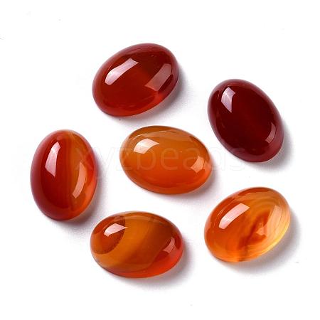 Oval Natural Carnelian Cabochons G-K020-20x15mm-05-1