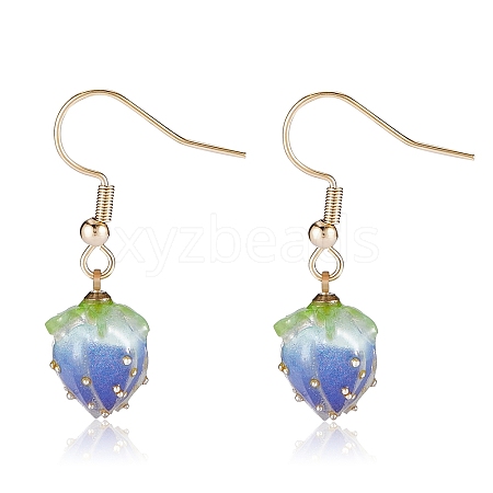 3D Resin Flower Dangle Earrings EJEW-SW00019-01-1