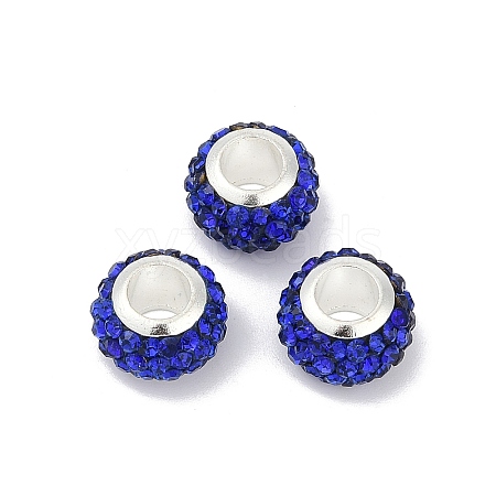 Alloy Rhinestone Clay Pave Beads ALRI-D300-03S-01-1