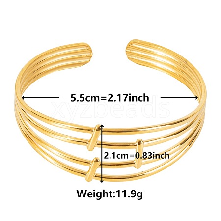 European and American Style Hollow 304 Stainless Steel Cuff Bangles for Women CB8874-2-1