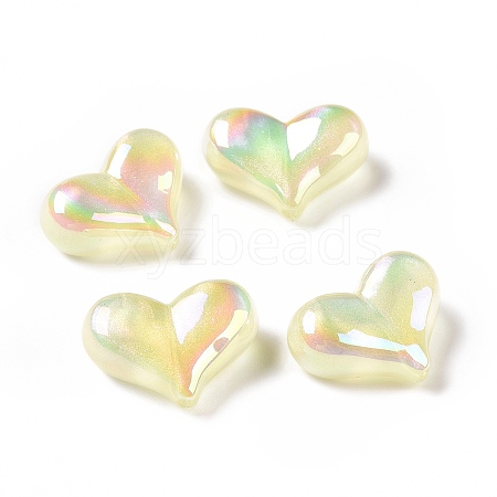 UV Plating Rainbow Iridescent Acrylic Beads OACR-C010-01D-1