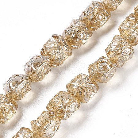 Pearl Luster Plated Electroplate Glass Beads GLAA-P028-PL01-1