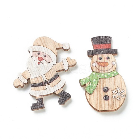 Christmas Theme Wood Pendant Decorations HJEW-P010-07-1