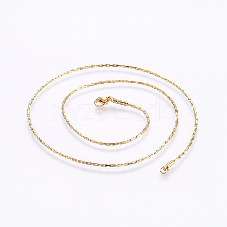 304 Stainless Steel Coreana Chain Necklaces NJEW-O102-26G-1