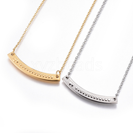 304 Stainless Steel Pendant Necklaces NJEW-E141-38-1