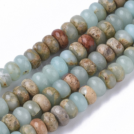 Natural Aqua Terra Jasper Beads Strands G-S366-013A-1