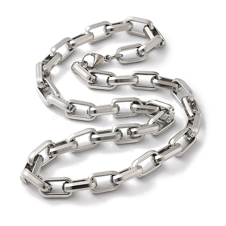 Non-Tarnish 201 Stainless Steel Cable Chain Necklaces NJEW-H033-03P-B-1