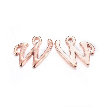 Rose Gold Plated Alloy Letter Pendants LS-X-PALLOY-J718-01RG-W-1