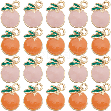 40Pcs 2 Colors Alloy Enamel Pendants ENAM-SC0005-30-1