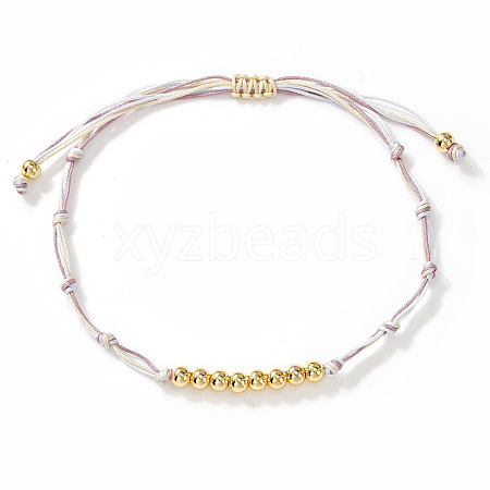Brass Round Beads Braided Bead Bracelets AZ5003-10-1