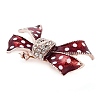 Zinc Alloy Crystal Rhinestone Bowknot Brooches JEWB-I031-01B-2