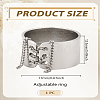 1Pc Alloy Tassel Chain Finger Rings for Women RJEW-LP0003-62-2