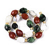 Natural Ruby in Zoisite & Red Jasper & Flower Opal Beads Strands G-T144-21A-01-2