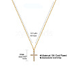 Elegant Stainless Steel Micro Pave Clear Cubic Zirconia Cross Pendant Necklace YJ5487-1