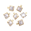 Brass+Cubic Zirconia Charms KK-T070-14C-1