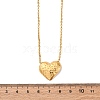 304 Stainless Steel Textured Heart Pendant Cable Chain Necklaces NJEW-U026-10G-5