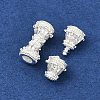 Brass Micro Pave Clear Cubic Zirconia Screw Clasps KK-H202-02B-S-2