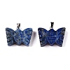 Natural Lapis Lazuli Carved Butterfly Pendants G-N342-01C-2