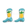 Boot Baking Paint Glass Enamel  Beads LAMP-C020-02E-2
