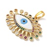 Rack Plating Brass Micro Pave Cubic Zirconia with Enamel Pendants KK-G515-46G-2