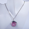 Iron Flower Aromatherapy Diffuser Locket Pendant Necklaces with Colorful Aromatherapy Slices Inside YQ1942-3