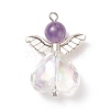 Natural Amethyst AB Color Acrylic Pendants PALLOY-TA00001-01-2