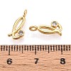 Brass Micro Pave Cubic Zirconia Charms KK-N263-97G-L-3