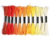 11Bundles 11 Colors Hand-woven Embroidery Cotton Threads PW-WGA0E47-15-1