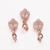 Long-Lasting Plated Brass Micro Pave Cubic Zirconia Ice Pick Pinch Bails ZIRC-F069-21RG-1