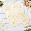 Hexagon Wood Measuring Growth Chart Rulers TOOL-WH0136-124A-3