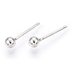 925 Sterling Silver Round Ball Stud Earrings STER-T005-01D-4