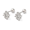 Square Bow Brass Micro Pave Clear Cubic Zirconia Cartilage Earrings EJEW-L289-03P-03-1