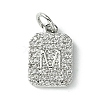 Rack Plating Brass Micro Pave Clear Cubic Zirconia Charms KK-G501-01M-P-1