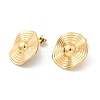 304 Stainless Steel Wavy Flat Round Stud Earrings EJEW-K268-53A-G-4