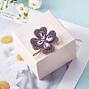 Cubic Zirconia Clover Brooch Pin JBR105D-5