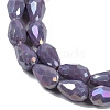Opaque Solid Color Electroplate Glass Beads Strands LS-EGLA-N013-P4mm-B09-3