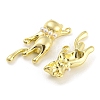 Alloy Connector Charms with ABS Plastic Imitation Pearl FIND-G062-08G-2