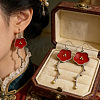 Alloy Enamel Dangle Earrings for Women WG98B65-01-1