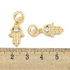 Brass Pave Clear Cubic Zirconia European Dangle Charms KK-S386-34G-3