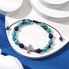 Synthetic Turquoise Braided Bead Bracelets for Women Men BJEW-JB11138-03-2