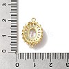 Brass Pave Clear Glass Rhinestone Connector Charms KK-B079-12G-3