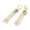 Leopard Head Real 18K Gold Plated Brass Micro Pave Cubic Zirconia Dangle Leverback Earrings EJEW-Q797-12G-2
