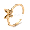 Brass with Cubic Zirconia Open Cuff Rings RJEW-B052-05G-02-1