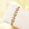 Brass Micro Pave Cubic Zirconia Link Chain Bracelets KK-R217-44G-2