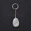Natural Quartz Crystal Teardrop with Spiral Pendant Keychain KEYC-A031-02P-06-3