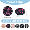 12Pcs 6 Styles Silicone Focal Beads SIL-DC0001-65-2