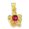 Flower Rack Plating Brass Micro Pave Cubic Zirconia Pendant KK-H485-01G-02-1