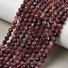 Natural Red Tourmaline Beads Strands G-A318-A01-4mm-01-2